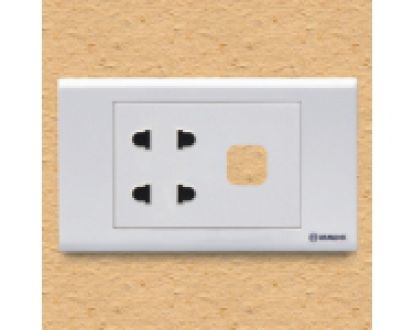 Ổ cắm đôi 2 chấu 16A với 1 lỗ