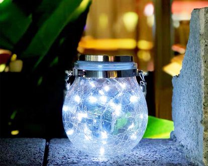 Đèn thuỷ tinh năng lượng mặt trời màu trắng