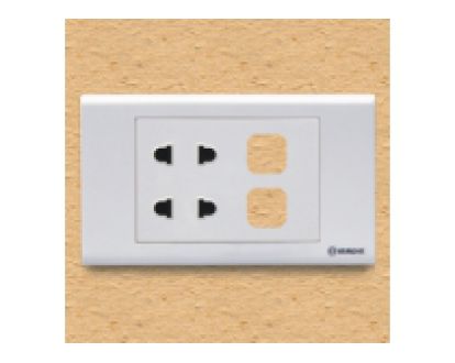 Ổ cắm đôi 2 chấu 16A với 2 lỗ