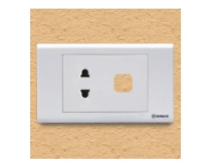 Ổ cắm đơn 2 chấu 16A với 1 lỗ