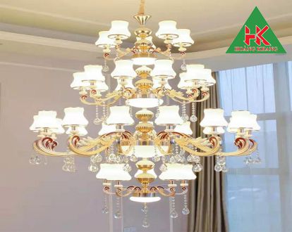 Đèn chùm châu Âu kiểu 4 tầng
